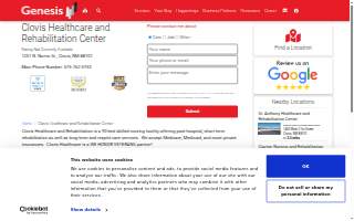 Clovis Healthcare and Rehabilitation Center website