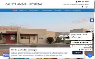 Calista Animal Hospital website