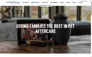 Lasting Paws Pet Memorial Services website