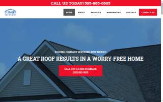 Clinger Pro Roofing website