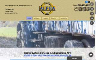 Alpha Septic Tank of Rio Rancho website