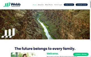 An unnamed financial planner (Webb Financial Advisors) website