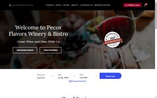 Pecos Flavors Winery + Bistro website