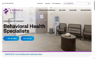 CHRISTUS St. Vincent Behavioral Health Specialists website