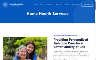 Professional Home Health Care website