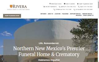 Rivera Family Funerals & Cremations website