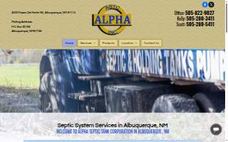 Alpha Septic Tank of South Valley website