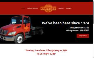Knittles Towing Services of South Valley website