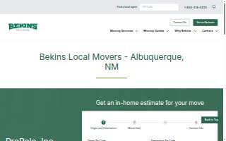 ProRelo Bekins Moving and Storage website