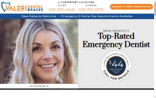 Valer Dental & Braces website