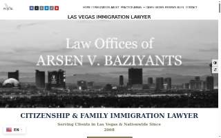 LV Immigration Attorney - Law Offices of Arsen V. Baziyants website