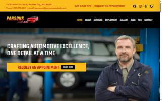 Parsons Auto Body website