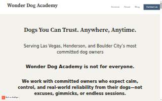 Wonder Dog Academy website