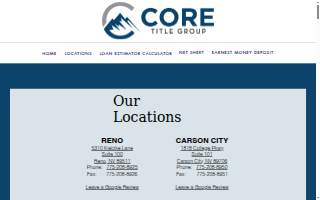 Core Title Group-Carson City Branch website