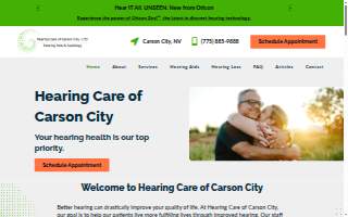 Hearing Care of Carson City website