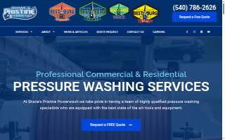 Pristine Power Wash website