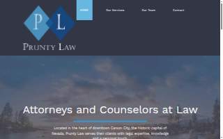 Prunty Law - Attorneys and Counselors at Law website