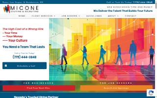 Micone Staffing Resources website