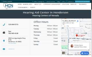 Hearing Centers of Nevada website
