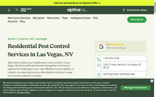 Aptive Pest Control of Las Vegas website