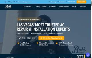 Bob's Repair AC, Heating and Solar Experts Las Vegas website