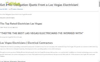 Callidus Electric - Las Vegas website