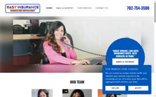 Easy Insurance" and DMV services website