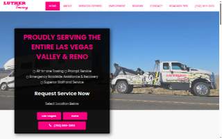 Luther Towing Las Vegas website
