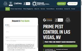 Prime Pest Control Las Vegas website