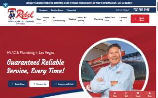 Rebel Refrigeration, AC & Plumbing website