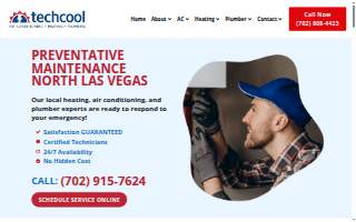 Techcool Plumber Las Vegas website