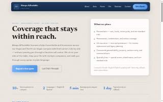 Always Affordable Insurance of North Las Vegas website