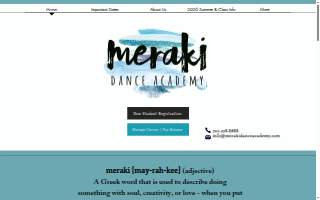 Meraki Dance Academy website