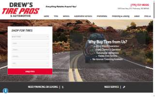 Drew’s Tire Pros & Automotive website