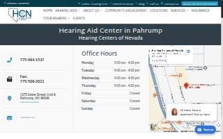 Hearing Centers of Nevada website