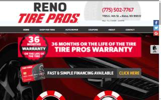 Reno Tire Pros website