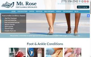 Mt. Rose Foot & Ankle Specialists of Spanish Springs website