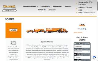 Colonial Van and Storage website
