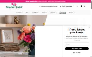 Sparks Florist® website