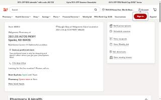 Walgreens Pharmacy website