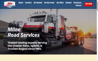 Milne Towing Services of Sun Valley website