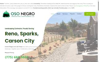 Oso Negro Landscaping of Sun Valley website