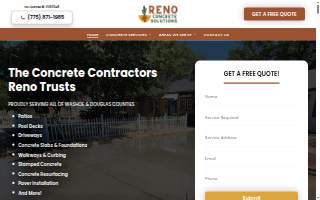 Reno Concrete Solutions website