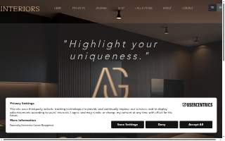 AG Interior Designs website