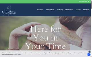La Paloma Funeral Services of Sunrise Manor website