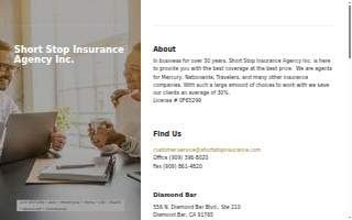 Short Stop Insurance website