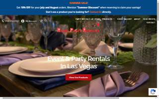 Rebel Party Rentals website