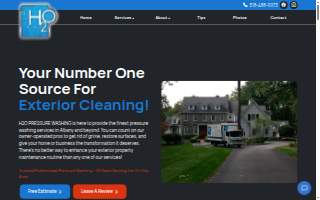 H2O Pressure Washing website