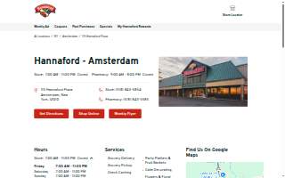 Hannaford Pharmacy website