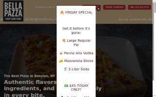 Bella Pazza Pizzeria website